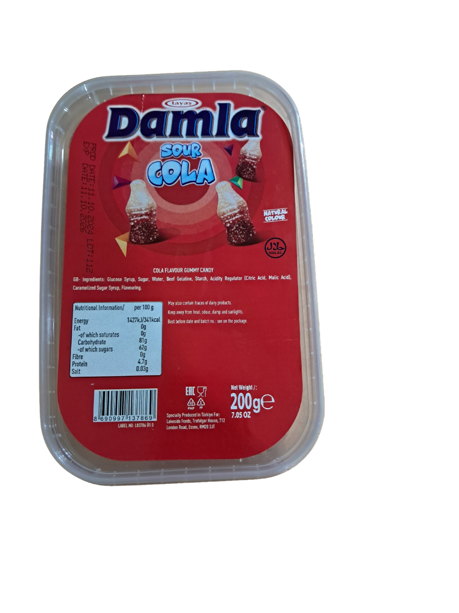 Damla Sour Cola Bottles Gummy 200g 