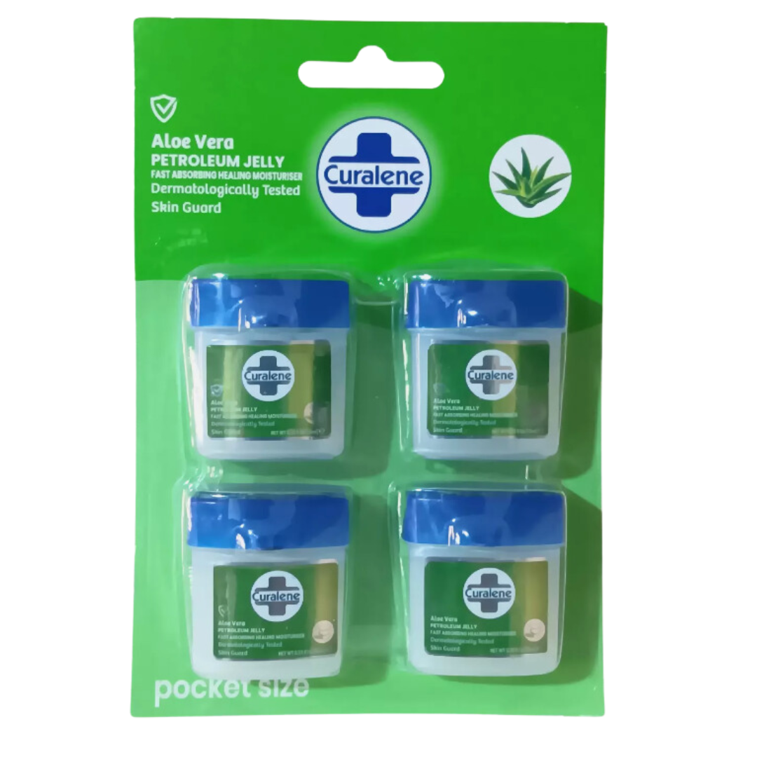 Curalene Aloe Vera Petroleum Jelly 4 x 10ml Pocket Size Pots