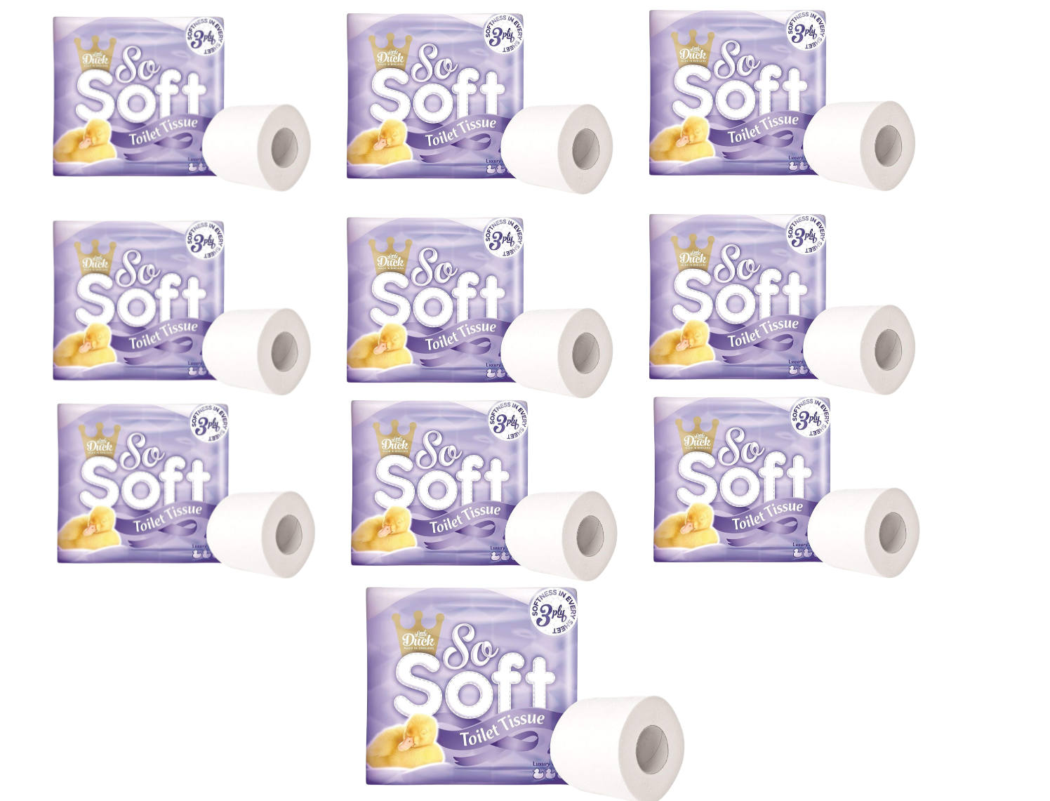 Little Duck So Soft 3Ply Toilet Rolls 4 Packs x 10 = 40 Rolls