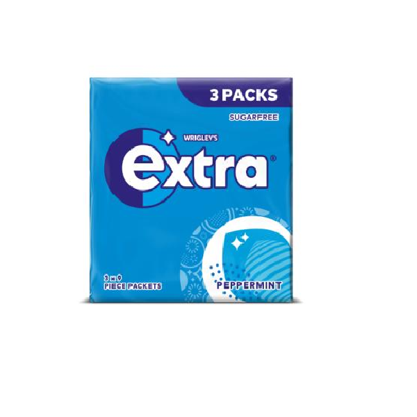 Wrigley's Extra Peppermint SugarFree Chewing Gum Multipack 3 x 9 Pieces 