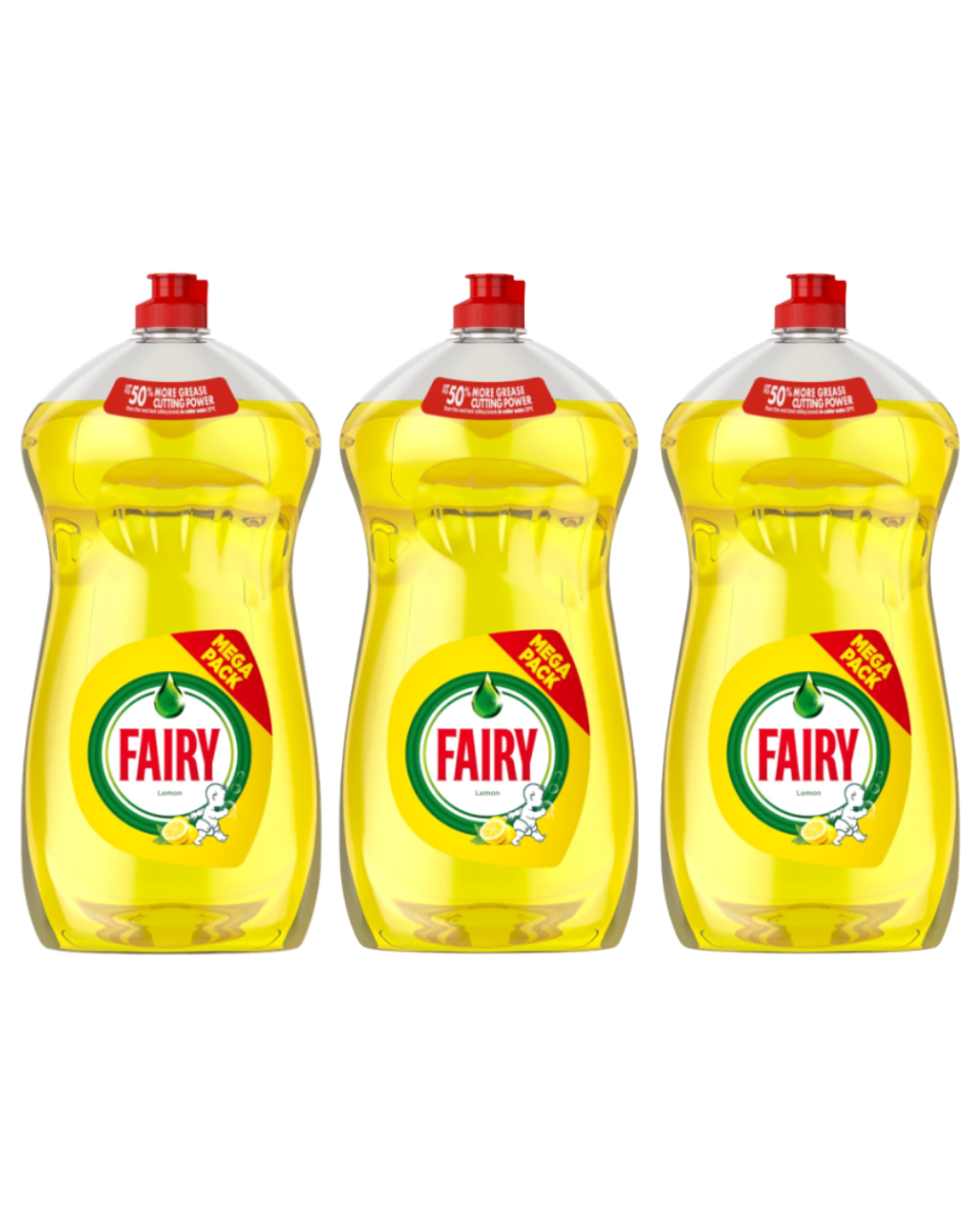 Fairy Clean & Fresh Washing Up Liquid Lemon (3 x 1450ML)