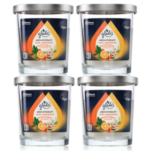 Glade Aromatherapy Candle Pure Happiness Fragrance 4 X 170g