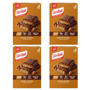 SlimFast Meal Replacement Snack Bar, Salted Caramel Flavour Full Case (16 x 60g)