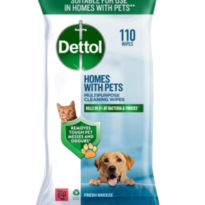Dettol Multipurpose Cleaning Wipes, Homes with Pets, 110 Wipes