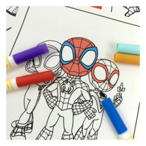 Disney Marvel Spidey Travel Painting Table Pens And stickers Set for Boys
