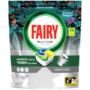 Fairy Platinum All In One Dishwasher Capsules Woodland Whispers 59pk