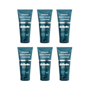 Gillette Men's Body and Intimate 2in1 Shave Cream & Cleanser (6 x 177ml)