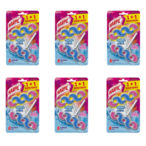 Harpic Active Fresh Tropical Blossom Toilet Rim Block 6 x Twin Pack