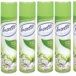 Insette Spring FlowerFragrance Air Freshener Room Spray 6x 300ml EXP AUGUST 2026