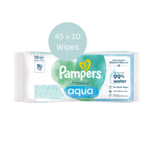 Pampers Harmonie Aqua Baby Wipes (45 x 10 Pack, 450 Wipes)