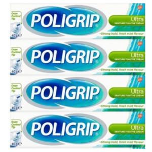 Poligrip Ultra Denture Fixative Cream - 4 x 40g