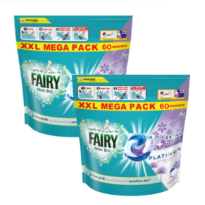 Fairy Platinum Silk Tree Blossom And Jasmine 120 Laundry Capsules